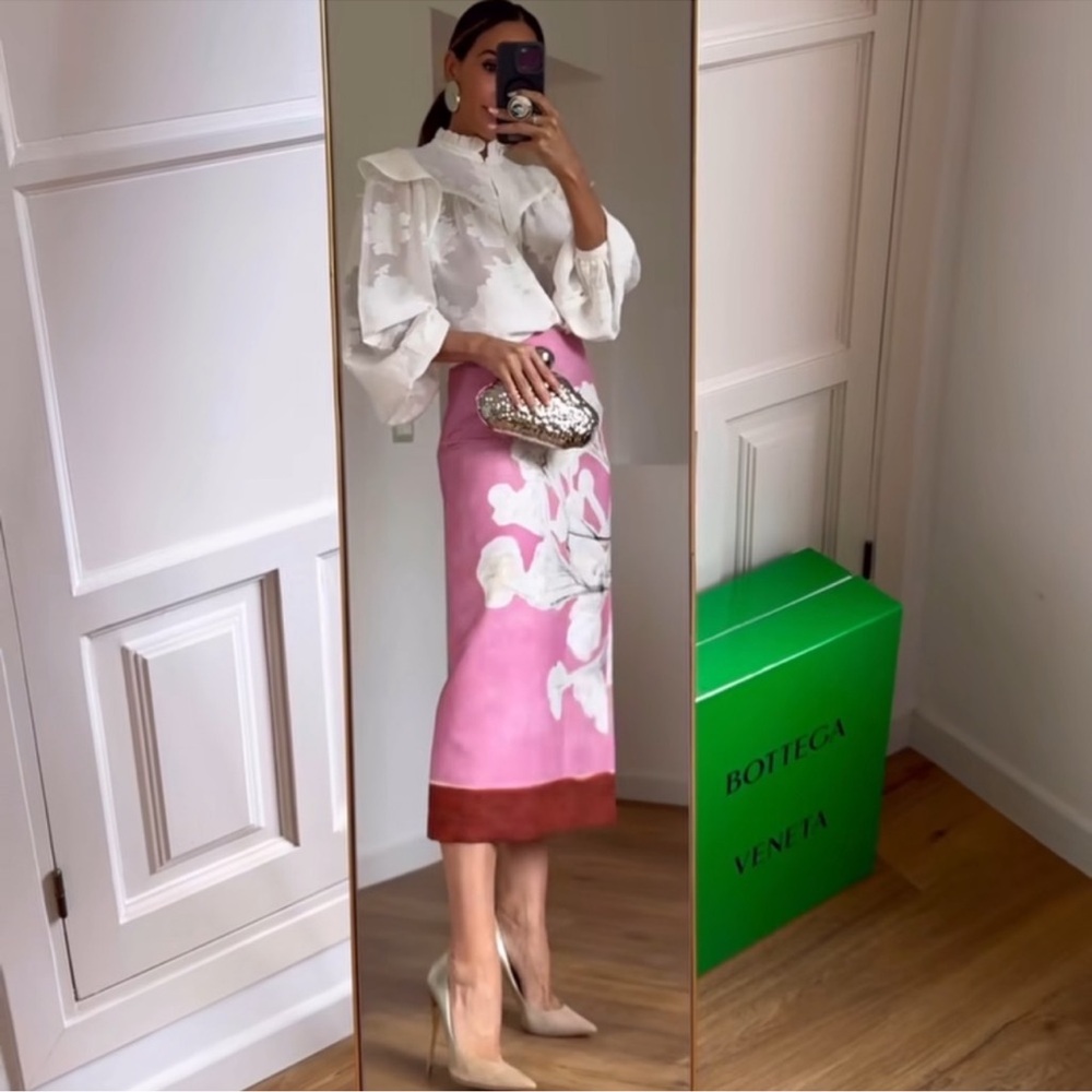 ZARA LINEN BLEND PENCIL SKIRT